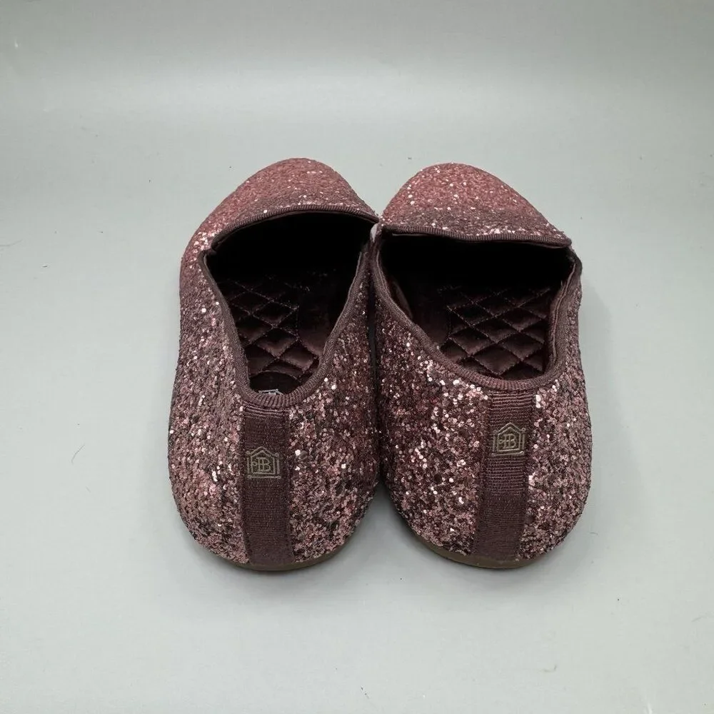 Birdies Shoes Womens 7.5 The Starling Rose Pink Glitter Sparkle Slip On Flats